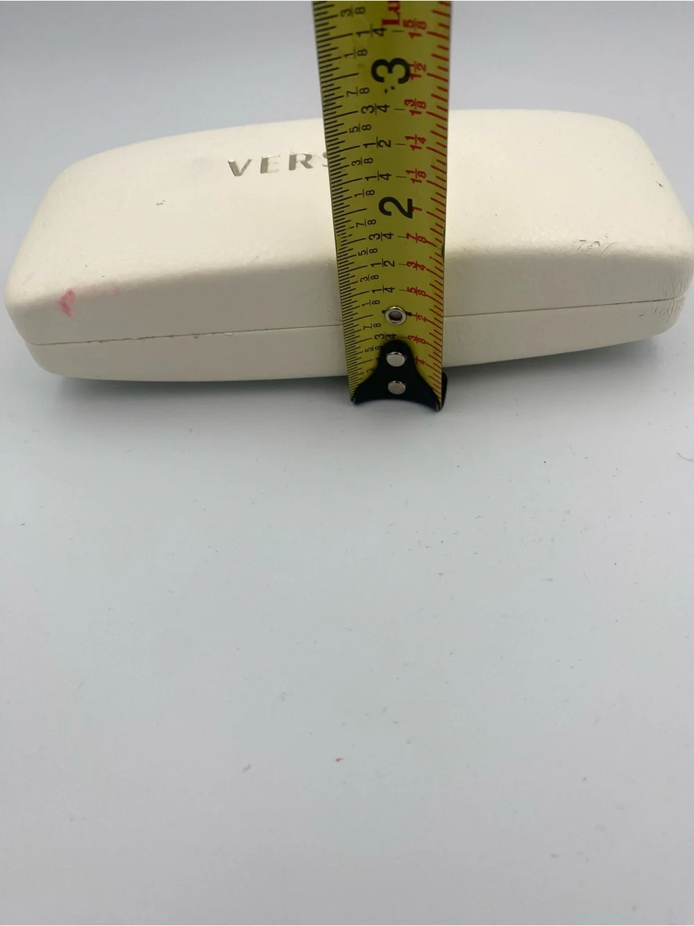 Versace Cream Sunglasses Case with Gold Logo